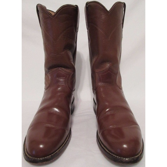 Justin Shoes - Justin Made USA Women's 5 1/2 B Brown Leather Western Cowgirl Boots Rodeo Shoes